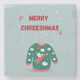 Vrolijk kerstfeest Ugly Sweater Angel Stenen Onderzetter