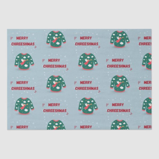 Vrolijk kerstfeest Ugly Sweater Angel Tissuepapier (Voorkant)