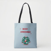 Vrolijk kerstfeest Ugly Sweater Angel Tote Bag (Voorkant)
