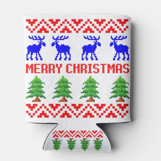 Vrolijk kerstfeest Ugly Sweater Blikjeskoeler (Achterkant)