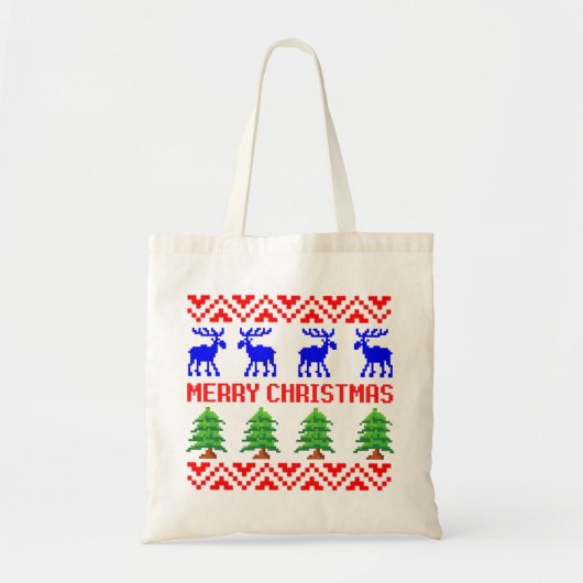 Vrolijk kerstfeest Ugly Sweater Tote Bag (Voorkant)