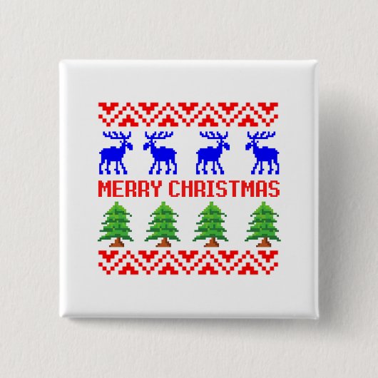 Vrolijk kerstfeest Ugly Sweater Vierkante Button 5,1 Cm (Voorkant)
