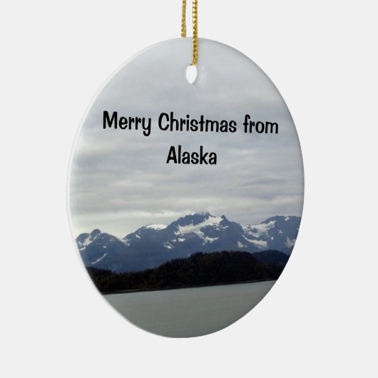 Vrolijk kerstfeest uit Alaska Keramisch Ornament (Rechts)