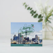 Vrolijk kerstfeest uit Auckland Feestdagenkaart (Staand voorkant)