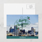 Vrolijk kerstfeest uit Auckland Feestdagenkaart (Voorkant / Achterkant)