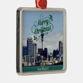 Vrolijk kerstfeest uit Auckland Metalen Ornament (Rechts)