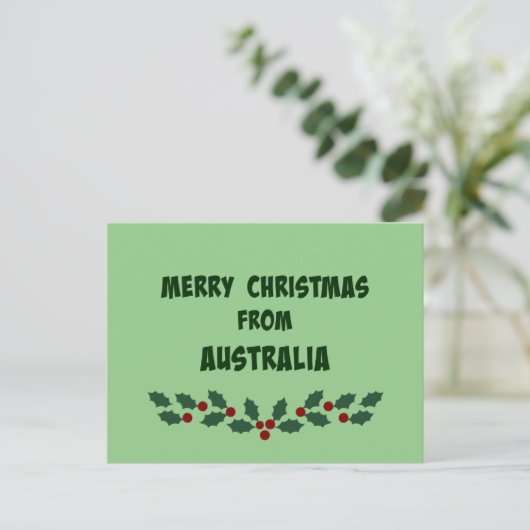 Vrolijk kerstfeest uit Australië Feestdagenkaart (Staand voorkant)