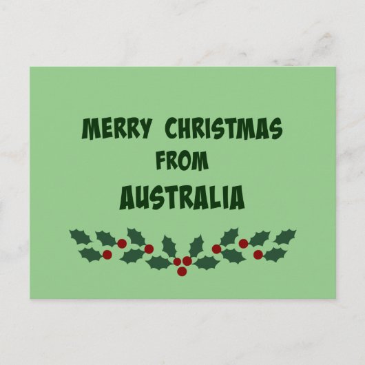 Vrolijk kerstfeest uit Australië Feestdagenkaart (Voorkant)