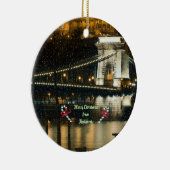 Vrolijk kerstfeest uit Boedapest Keramisch Ornament (Rechts)