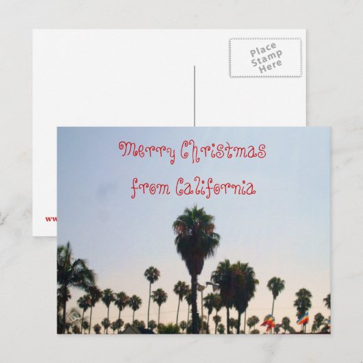 VROLIJK KERSTFEEST UIT CALIFORNIË BRIEFKAART (Voorkant / Achterkant)