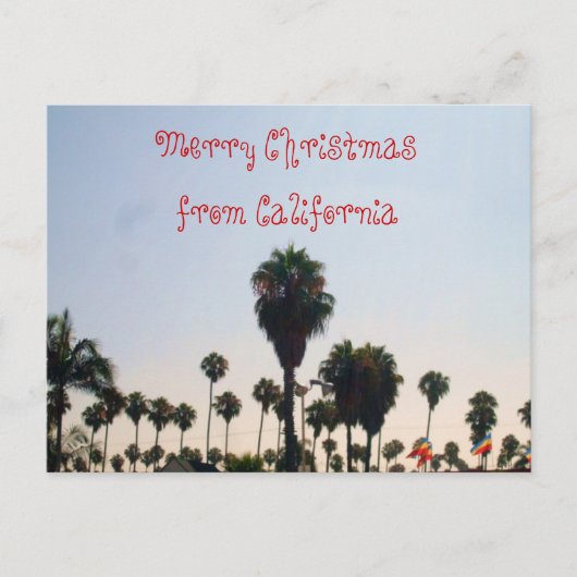 VROLIJK KERSTFEEST UIT CALIFORNIË BRIEFKAART (Voorkant)