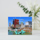 Vrolijk kerstfeest uit Chicago Briefkaart (Staand voorkant)