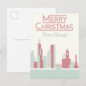 Vrolijk kerstfeest uit Chicago Briefkaart (Voorkant / Achterkant)
