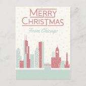 Vrolijk kerstfeest uit Chicago Briefkaart (Voorkant)