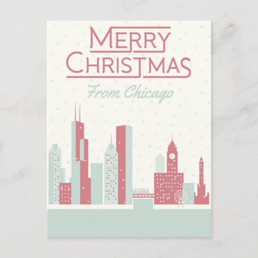 Vrolijk kerstfeest uit Chicago Briefkaart (Voorkant)