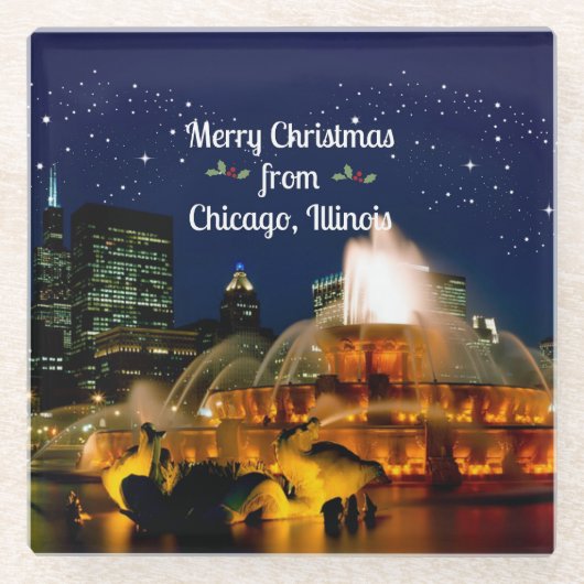 Vrolijk kerstfeest uit Chicago, Glazen Onderzetter (Voorkant)