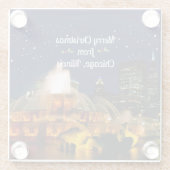 Vrolijk kerstfeest uit Chicago, Glazen Onderzetter (Achterkant)