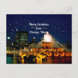 Vrolijk kerstfeest uit Chicago, Illinois Briefkaart