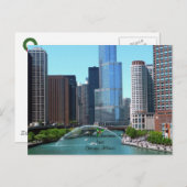 Vrolijk kerstfeest uit Chicago Illinois Feestdagenkaart (Voorkant / Achterkant)