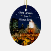 Vrolijk kerstfeest uit Chicago, Illinois Keramisch Ornament (Rechts)