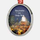 Vrolijk kerstfeest uit Chicago, Illinois Metalen Ornament (Links)