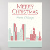 Vrolijk kerstfeest uit Chicago Poster (Voorkant)