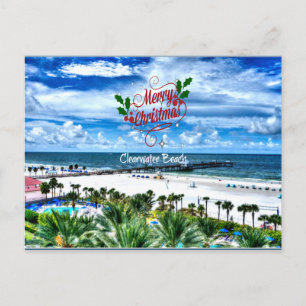 Vrolijk kerstfeest uit Clearwater Beach, Florida Briefkaart