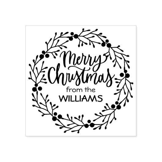 Vrolijk kerstfeest uit de (aangepaste) familie, rubberstempel (Afrduk)