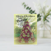 Vrolijk kerstfeest uit de Bromeliad-boom van Flori Briefkaart (Staand voorkant)