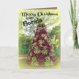 Vrolijk kerstfeest uit de Bromeliad-boom van Flori Feestdagen Kaart