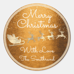 Vrolijk kerstfeest uit de honing van de Santa Rein Ronde Sticker