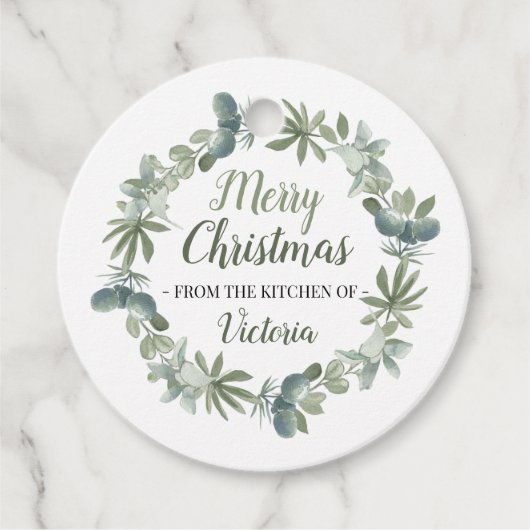 Vrolijk kerstfeest uit de keuken van bedankjes labels (Voorkant)