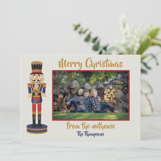 Vrolijk kerstfeest uit de nuchtere, grappige Nutcr (Staand voorkant)