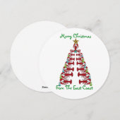 Vrolijk kerstfeest uit de oost-kuststrook feestdagenkaart (Voorkant / Achterkant)