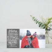 Vrolijk kerstfeest uit de toekomst meneer en mevro feestdagenkaart (Staand voorkant)