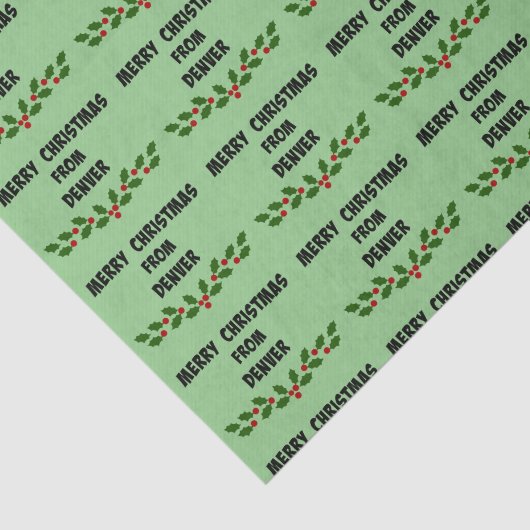 Vrolijk kerstfeest uit Denver Tissuepapier (Detail)