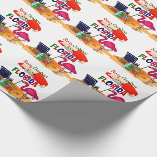 Vrolijk kerstfeest uit Florida Cadeaupapier (Hoek)