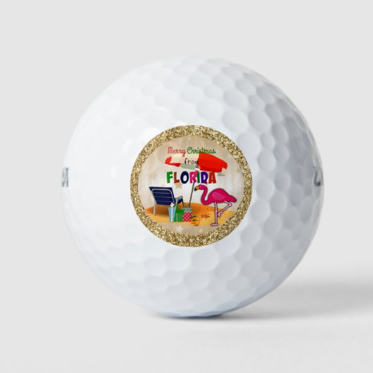 Vrolijk kerstfeest uit Florida Golfballen (Voorkant)
