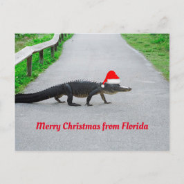 Vrolijk kerstfeest uit Florida grappige alligator Briefkaart