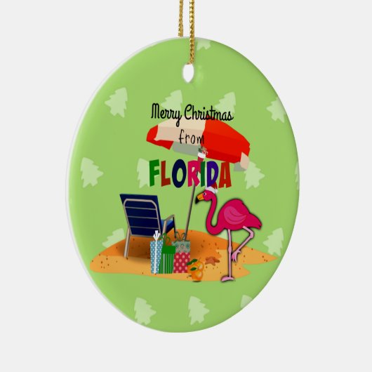 Vrolijk kerstfeest uit Florida Keramisch Ornament (Rechts)