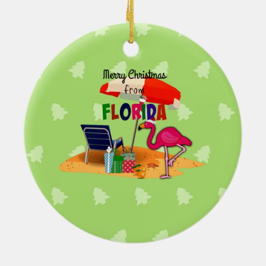 Vrolijk kerstfeest uit Florida Keramisch Ornament (Achterkant)