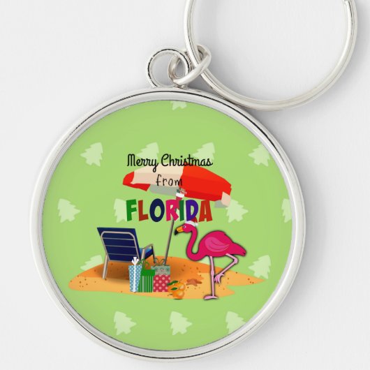 Vrolijk kerstfeest uit Florida, kleurrijk Sleutelhanger (Voorkant)