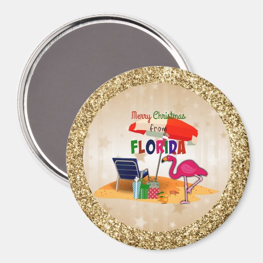 Vrolijk kerstfeest uit Florida Magneet (Voorkant / Achterkant)