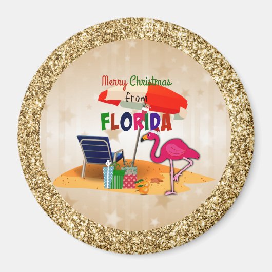 Vrolijk kerstfeest uit Florida Magneet (Voorkant)