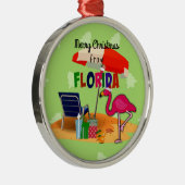Vrolijk kerstfeest uit Florida Metalen Ornament (Rechts)