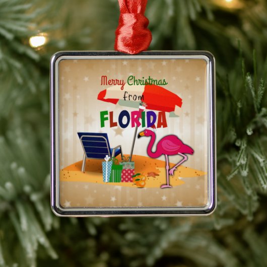 Vrolijk kerstfeest uit Florida Metalen Ornament (Boom)