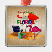 Vrolijk kerstfeest uit Florida Metalen Ornament (Voorkant)