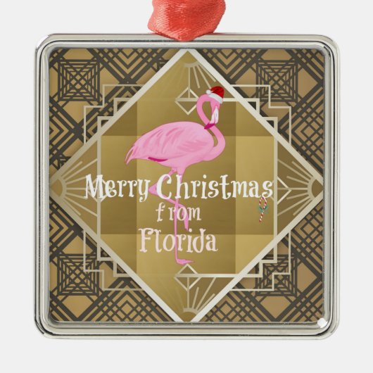 Vrolijk kerstfeest uit Florida Metalen Ornament (Voorkant)