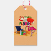 Vrolijk kerstfeest uit Florida, plezier in de zon Cadeaulabel (Voorkant)