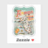 Vrolijk kerstfeest uit Florida Retro Sticker (Vel)